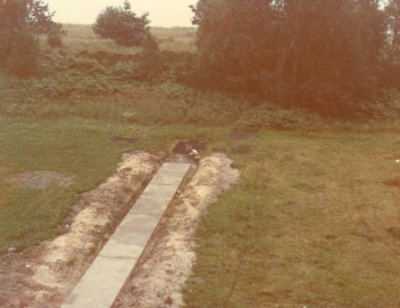 Bau der Kegelbahn (1987).