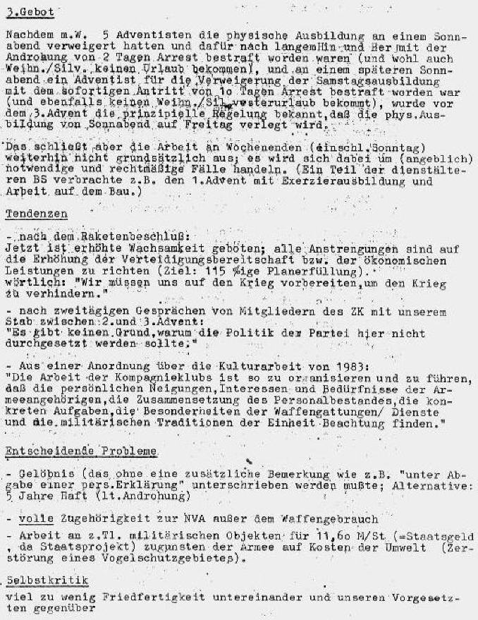 Situationsbericht Prora 22.12.83
